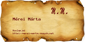 Mérei Márta névjegykártya